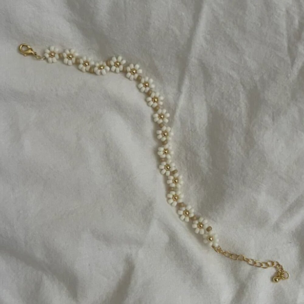 Oak + Eve - The Daisy Anklet - Vanilla Bean